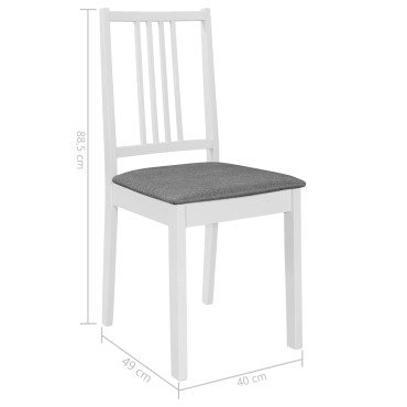 vidaXL Σετ Τραπεζαρίας 5 τεμ. Λευκό από MDF 120x75cm