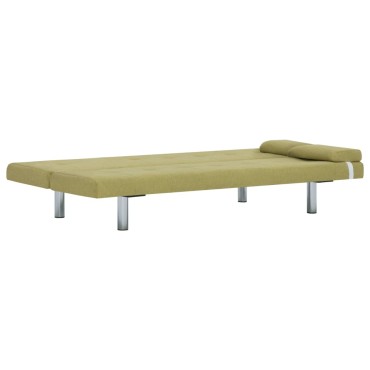282188 vidaXL Sofa Bed with Two Pillows Green Polyester