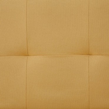 282190 vidaXL Sofa Bed with Two Pillows Yellow Polyester