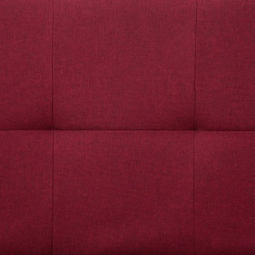 282191 vidaXL Sofa Bed with Two Pillows Wine Red Polyester