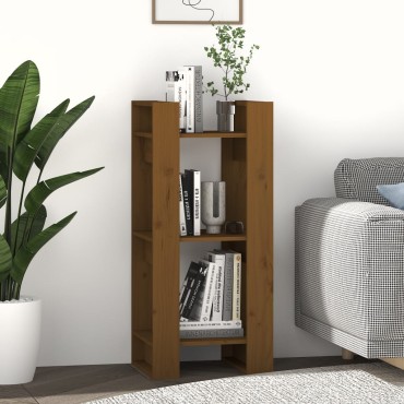 vidaXL Βιβλιοθήκη/Διαχωριστικό Χώρου Μελί 41x35x91cm Μασίφ Ξύλο 1 τεμ.