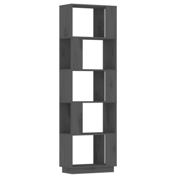 vidaXL Βιβλιοθήκη/Διαχωριστικό Χώρου Γκρι 51x25x163,5cm Μασίφ Πεύκο 1 τεμ.