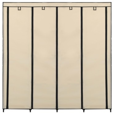 vidaXL Ντουλάπα με 4 Αποθηκευτικά Τμήματα Κρεμ 175x45x170cm 1 τεμ.