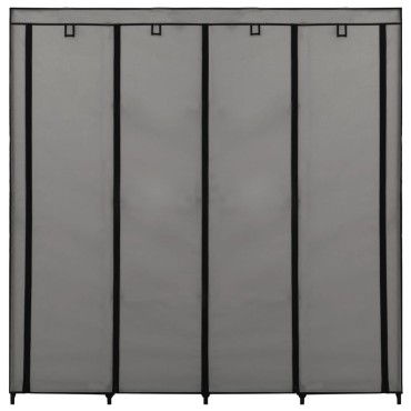 vidaXL Ντουλάπα με 4 Αποθηκευτικά Τμήματα Γκρι 175x45x170cm 1 τεμ.