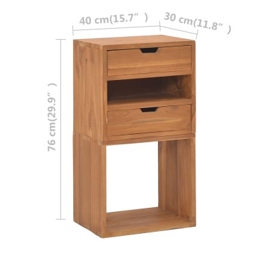 vidaXL Κομοδίνο 40x30x76cm από Μασίφ Ξύλο Teak 1 τεμ.