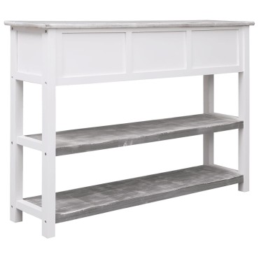 vidaXL Μπουφές Αντικέ Γκρι 108x30x76cm από Μασίφ Ξύλο Παυλώνιας 1 τεμ.