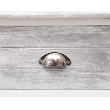 vidaXL Μπουφές Αντικέ Γκρι 108x30x76cm από Μασίφ Ξύλο Παυλώνιας 1 τεμ.