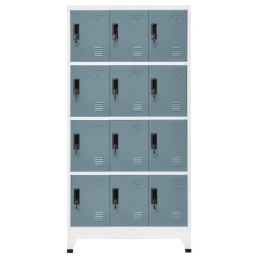 vidaXL Φοριαμός Ανοιχτό / Σκούρο Γκρι 90x45x180cm Ατσάλινος 1 τεμ.