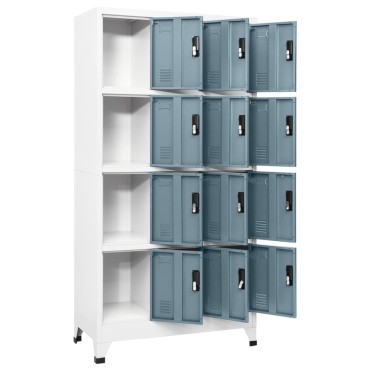 vidaXL Φοριαμός Ανοιχτό / Σκούρο Γκρι 90x45x180cm Ατσάλινος 1 τεμ.