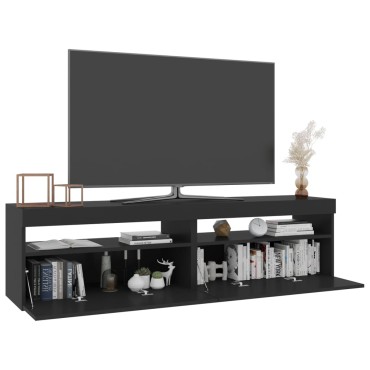 vidaXL Έπιπλα Τηλεόρασης με LED 2 τεμ. Μαύρα 75x35x40cm