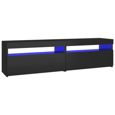 vidaXL Έπιπλα Τηλεόρασης με LED 2 τεμ. Μαύρα 75x35x40cm