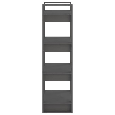 vidaXL Βιβλιοθήκη/Διαχωριστικό Χώρου Γκρι 60x35x125cm Μασίφ Ξύλο 1 τεμ.