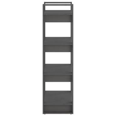 vidaXL Βιβλιοθήκη/Διαχωριστικό Χώρου Γκρι 60x35x125cm Μασίφ Ξύλο 1 τεμ.