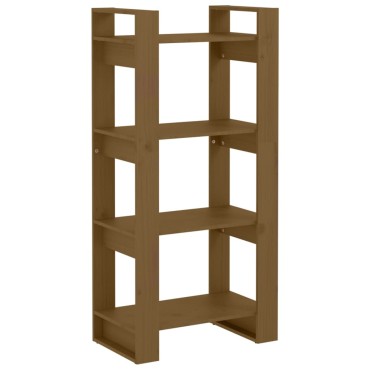 vidaXL Βιβλιοθήκη/Διαχωριστικό Χώρου Μελί 60x35x125cm Μασίφ Ξύλο 1 τεμ.