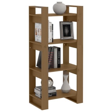 vidaXL Βιβλιοθήκη/Διαχωριστικό Χώρου Μελί 60x35x125cm Μασίφ Ξύλο 1 τεμ.