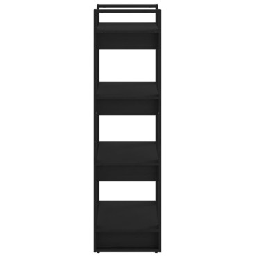 vidaXL Βιβλιοθήκη/Διαχωριστικό Χώρου Μαύρο 60x35x125cm Μασίφ Ξύλο 1 τεμ.