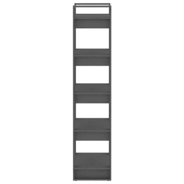 vidaXL Βιβλιοθήκη/Διαχωριστικό Χώρου Γκρι 60x35x160cm Μασίφ Ξύλο 1 τεμ.