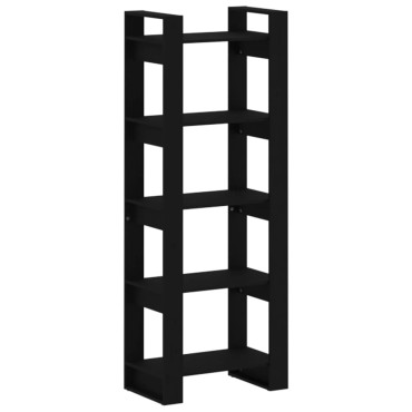 vidaXL Βιβλιοθήκη/Διαχωριστικό Χώρου Μαύρο 60x35x160cm Μασίφ Ξύλο 1 τεμ.