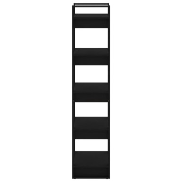 vidaXL Βιβλιοθήκη/Διαχωριστικό Χώρου Μαύρο 60x35x160cm Μασίφ Ξύλο 1 τεμ.