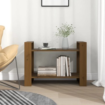 vidaXL Βιβλιοθήκη/Διαχωριστικό Χώρου Μελί 80x35x56,5cm Μασίφ Ξύλο 1 τεμ.