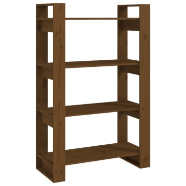 vidaXL Βιβλιοθήκη/Διαχωριστικό Χώρου Μελί 80x35x125cm Μασίφ Ξύλο 1 τεμ.