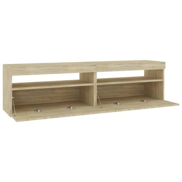 vidaXL Έπιπλο Τηλεόρασης με LED 2 τεμ. Sonoma Δρυς 75x35x40cm