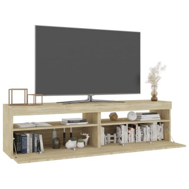 vidaXL Έπιπλο Τηλεόρασης με LED 2 τεμ. Sonoma Δρυς 75x35x40cm