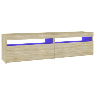 vidaXL Έπιπλο Τηλεόρασης με LED 2 τεμ. Sonoma Δρυς 75x35x40cm