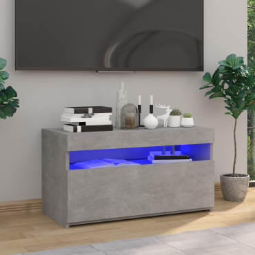 vidaXL Έπιπλο Τηλεόρασης με LED Γκρι Σκυροδέματος 75x35x40cm