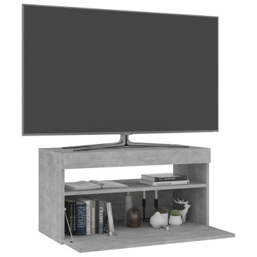 vidaXL Έπιπλο Τηλεόρασης με LED Γκρι Σκυροδέματος 75x35x40cm
