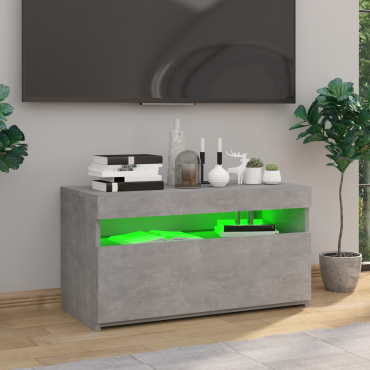 vidaXL Έπιπλο Τηλεόρασης με LED Γκρι Σκυροδέματος 75x35x40cm