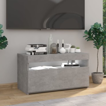 vidaXL Έπιπλο Τηλεόρασης με LED Γκρι Σκυροδέματος 75x35x40cm