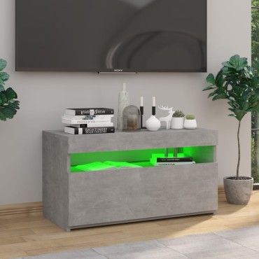 vidaXL Έπιπλο Τηλεόρασης με LED Γκρι Σκυροδέματος 75x35x40cm