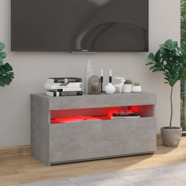 vidaXL Έπιπλο Τηλεόρασης με LED Γκρι Σκυροδέματος 75x35x40cm