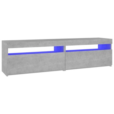 vidaXL Έπιπλα Τηλεόρασης με LED 2 τεμ. Γκρι Σκυροδέματος 75x35x40cm