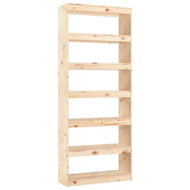 vidaXL Βιβλιοθήκη/Διαχωριστικό Χώρου 80x30x199,5cm Μασίφ Ξύλο Πεύκου 1 τεμ.