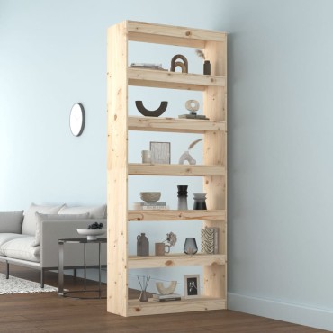 vidaXL Βιβλιοθήκη/Διαχωριστικό Χώρου 80x30x199,5cm Μασίφ Ξύλο Πεύκου 1 τεμ.