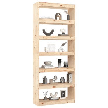 vidaXL Βιβλιοθήκη/Διαχωριστικό Χώρου 80x30x199,5cm Μασίφ Ξύλο Πεύκου 1 τεμ.