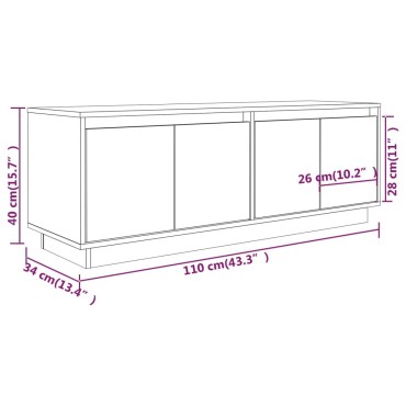 vidaXL Έπιπλο Τηλεόρασης 110x34x40cm από Μασίφ Ξύλο Πεύκου