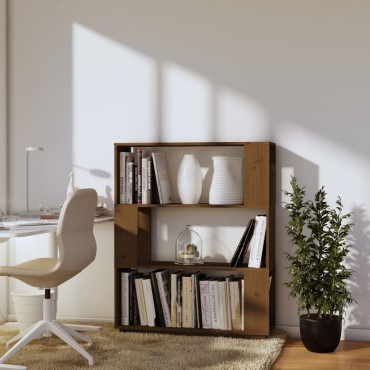 vidaXL Βιβλιοθήκη/Διαχωριστικό Χώρου Μελί 80x25x101cm Μασίφ Ξύλο 1 τεμ.