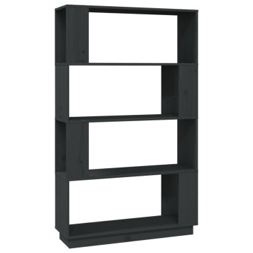 vidaXL Βιβλιοθήκη/Διαχωριστικό Χώρου Γκρι 80x25x132cm Μασίφ Πεύκο 1 τεμ.