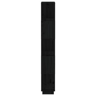 vidaXL Βιβλιοθήκη/Διαχωριστικό Χώρου Μαύρο 80x25x163,5cm Μασίφ Πεύκο 1 τεμ.