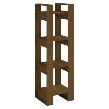 vidaXL Βιβλιοθήκη/Διαχωριστικό Χώρου Μελί 41x35x125cm Μασίφ Ξύλο 1 τεμ.