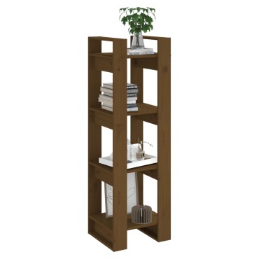 vidaXL Βιβλιοθήκη/Διαχωριστικό Χώρου Μελί 41x35x125cm Μασίφ Ξύλο 1 τεμ.