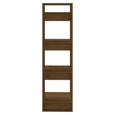 vidaXL Βιβλιοθήκη/Διαχωριστικό Χώρου Μελί 41x35x125cm Μασίφ Ξύλο 1 τεμ.