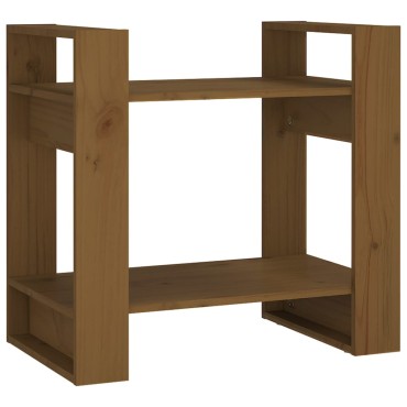 vidaXL Βιβλιοθήκη/Διαχωριστικό Χώρου Μελί 60x35x57cm Μασίφ Ξύλο 1 τεμ.