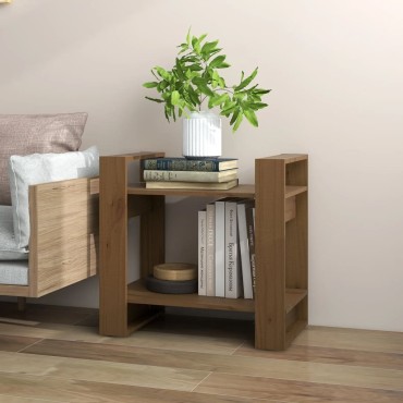 vidaXL Βιβλιοθήκη/Διαχωριστικό Χώρου Μελί 60x35x57cm Μασίφ Ξύλο 1 τεμ.