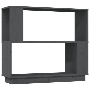 vidaXL Βιβλιοθήκη/Διαχωριστικό Χώρου Γκρι 80x25x70cm Μασίφ Πεύκο 1 τεμ.