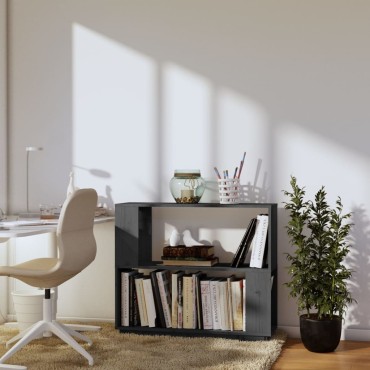 vidaXL Βιβλιοθήκη/Διαχωριστικό Χώρου Γκρι 80x25x70cm Μασίφ Πεύκο 1 τεμ.