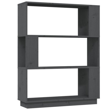 vidaXL Βιβλιοθήκη/Διαχωριστικό Χώρου Γκρι 80x25x101cm Μασίφ Πεύκο 1 τεμ.